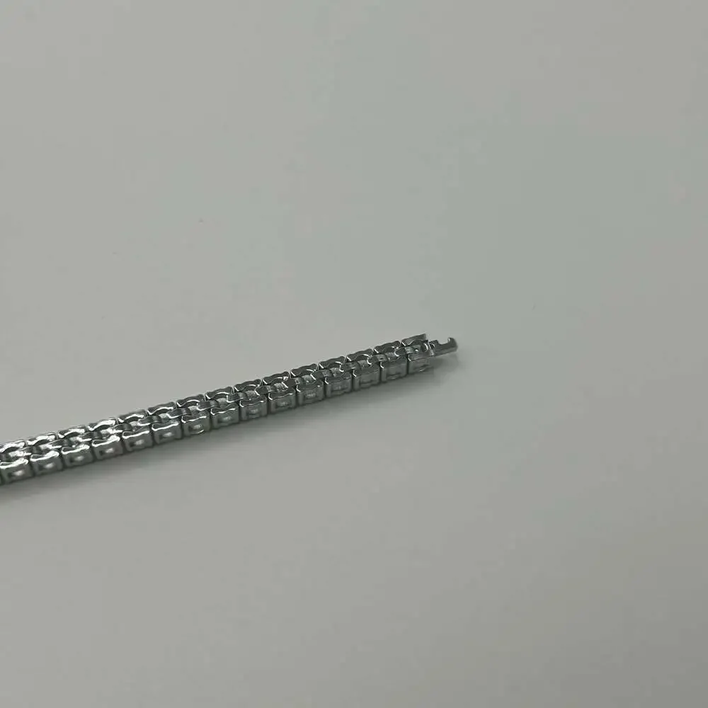 3mm Moissanite Silver Tennis Bracelet 8 Inch GRA Certified Passes Tester VVS1 - Picture 8 of 8